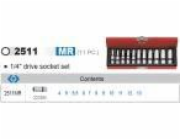 King Tony Sada objímek KING TONY 1/4" 11dílná. DLOUHÝ/KAZETOVÝ KT2511MR