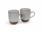 1x2 Bredemeijer Mugs Ingo  450ml Tassen Steingut weiße St...
