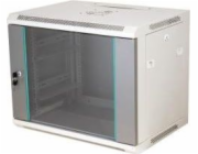 Q-LANTEC 19" 18U nástěnný rack 600x450, prosklené dveře, šedý
