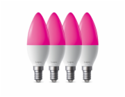 TP-Link Tapo L430C(4-pack) chytrá WiFi stmívatelná LED žárovka (barevná,2500K-6500K,470lm,2,4GHz,E14)
