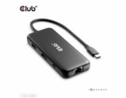 Club3D Dokovací stanice USB-C 8v1, 1xHDMI, 1xDP, 1xUSB-C, 2xUSB, 1xRJ45, černá
