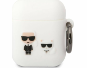 Karl Lagerfeld Karl Lagerfeld KLACA2SILKCW silikonový kryt na AirPods 1/2 bílý Karl & Choupette