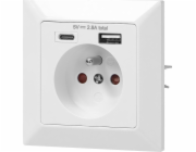 Orno Jednoduchá zásuvka 2P+Z, 2xUSB (OR-AE-13232)