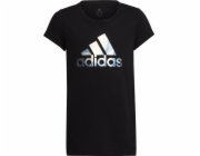 Adidas Dívčí tričko s metalickým potiskem adidas Dance Metallic Print Tee Jr HD4407 HD4407 černé 140 cm