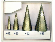 NoName Sada stupňovitých vrtáků 4 6 10 12 14 16 8 18 20 30 32 33 22 24 28 26 36 39 mm (0320)