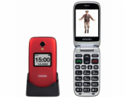 EVOLVEO EasyPhone FS, vyklápěcí mobilní telefon 2.8" pro seniory s nabíjecím stojánkem (červená barva)