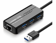 Ugreen USB HUB 1x RJ-45 + 3x USB-A 3.0 (20265)