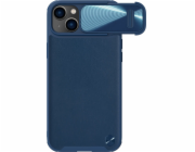 Nillkin Kožený kryt CamShield S pro iPhone 14 Plus s krytem fotoaparátu modrý