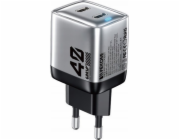 Wekome Nabíječka WEKOME WP-U02 Mecha Series - 2x USB-C Super rychlá nabíječka GaN 40W nástěnná nabíječka (stříbrná)