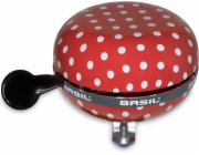 Basil Zvonek na kolo BIG BELL POLKADOT 80 mm červeno-bílé puntíky (BAS-50396)