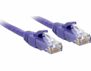 Lindy RJ-45/RJ-45, kat. 6, U/UTP, fialový, 2 m (48123)