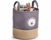 Zeller Úložný koš Bear, polyester/juta, šedý