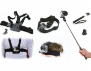 Xrec Set 3v1 MONOPOD / HLAVOVÝ PÁSEK / HRUDNÍ DRŽÁK pro GoPro HERO 4 3+ 3 2 1