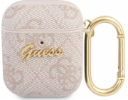 Guess Ochranný kryt GUA24GSMP 4G Script Metal Collection pro AirPods 1/2 růžový
