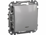 Schneider Electric Sedna Design, podsvícené tlačítko, stříbrný hliník