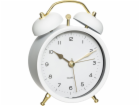 Atmosphera Ložnicové hodiny s budíkem, matně bílé, retro