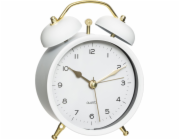 Atmosphera Ložnicové hodiny s budíkem, matně bílé, retro