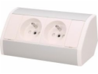 Orno Nábytková zásuvka 2x2P+Z, bílostříbrná