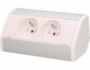 Orno Nábytková zásuvka 2x2P+Z, bílostříbrná