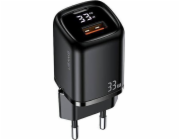 Usams Nabíječka Síť nabíječek USAMS. 1xUSB-C+1xUSB T46 33W (pouze hlava) PD3.0 +QC3.0 Rychlé nabíjení černá/černá CC152TC01 (US-CC152)