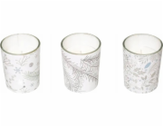 Atmosphera Vonné svíčky s vánočním potiskem, O 5 cm, 3 ks.