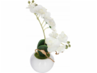 Atmosphera Bílá umělá orchidej v květináči, 25 cm