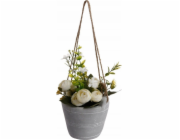 Atmosphera Umělá rostlina v květináči, RŮŽE, bílá, 18 cm