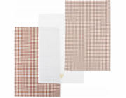 Atmosphera Bavlněné kuchyňské utěrky FLORAL, Vichy Check, 3 ks