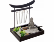 Atmosphera Dekorace Buddha a zvony ZEN GARDEN, 15 x 12 x 16,5 cm, černá