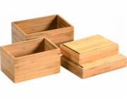 Kesper Sada 4 bambusových úložných boxů Kesper