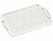 Kesper Protiskluzový plastový podnos z PP v bílé barvě, snídaňový podnos, kuchyňský podnos, bílý podnos, kuchyňské doplňky, Kesper