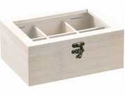 Kesper Bambusová čajová krabička s okénkem, 6 přihrádek, 22 x 16 cm, Kesper