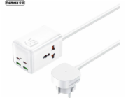 Remax Nabíječka ŁAD SIEC REMAX GAN Power Strip 65W RP-U157 2xUSB+2xUSB-C 1,5M BÍLÁ