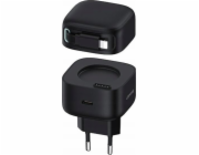 Usams Nabíječka US-CC202 USB-C do zásuvky + Lightning PD QC kabel 35W černá/černá