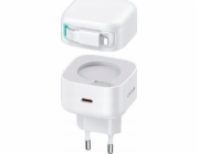 Usams Nabíječka US-CC202 USB-C do zásuvky + kabel Lightning PD QC 35W bílá