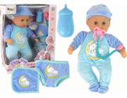 LeanToys Baby Doll Sound Pacifier Bib Blue Pyžamo Kitty