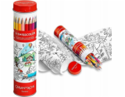 Caran d`Arche CARAN D'ACHE Barevné tužky Swisscolor, v kovové tubě, s omalovánkou, 18 ks, různé barvy