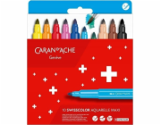 Caran d`Arche Akvarelové fixy CARAN D'ACHE Swisscolor Maxi, 10 ks, mix barev