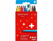 Caran d`Arche Akvarelové fixy CARAN D'ACHE Swisscolor, 10 ks, mix barev