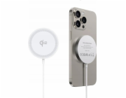 Duzzona Nabíječka DUZZONA W18 - indukční nabíječka kompatibilní s MagSafe 15W a Qi2 nabíjením bílá