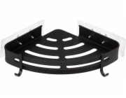 5five Rohová koupelnová polička do sprchy, hliníková, černá, 29,2 x 23,5 x 4 cm