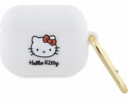 Sourcing Silikonový kryt Hello Kitty HKAP3DKHSH na Airpods Pro bílý/bílý, 3D kočičí hlava.