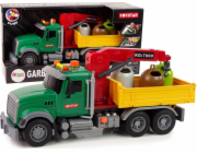 LeanToys Nákladní Auto Jeřáb Přeprava Popelnice Zvuk