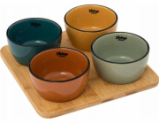 Secret de Gourmet BE VINTAGE misky na dip, 4 talíře a bambusové prkénko