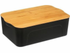 5five Plastová krabice s bambusovým víkem, 13,5 l, černá
