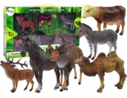 LeanToys Sada figurek zvířata Lesní mazlíčci Jelen Kráva