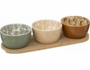 Secret de Gourmet Rivi Barevné misky na svačinu na dřevěném podnose, O 9,8 cm