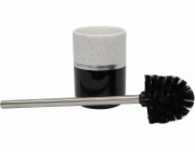 Douceur d`Interieur Toaletní kartáč s keramickou nádobou, šedý, 9,5 x 38 cm