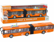 LeanToys Kloubový městský autobus 1:16 Jízda Světla Zvuky Jízda Oranžová