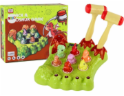 LeanToys Hra Wack-A-Mole s dinosaury, deskovými kladivy, zelenými světly a zvuky.